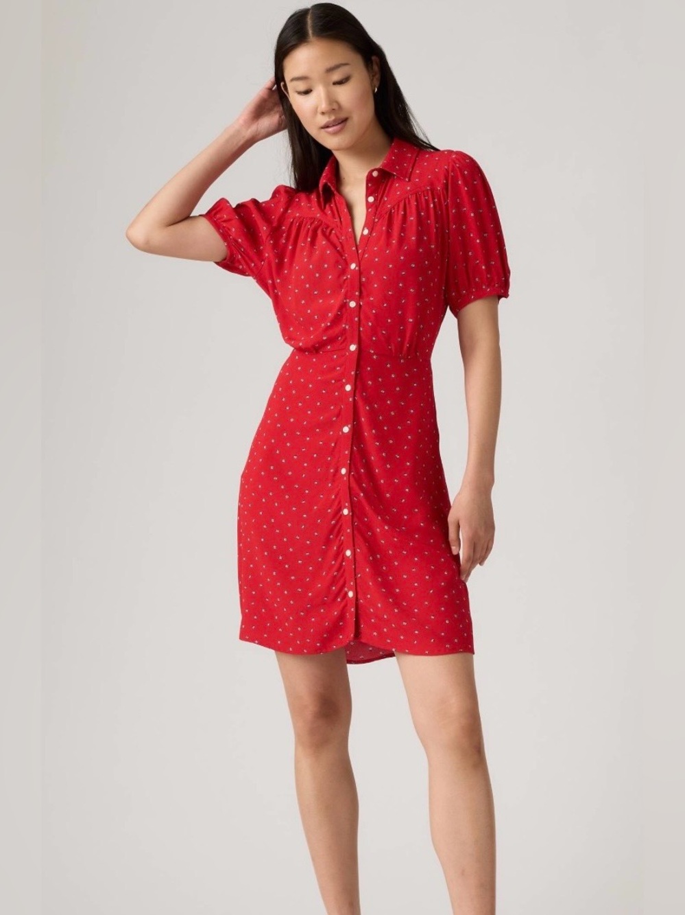 Levi's Red Floral Button-Up Top